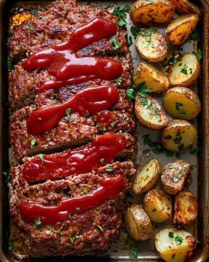 Classic Meatloaf with Roasted Potatoes