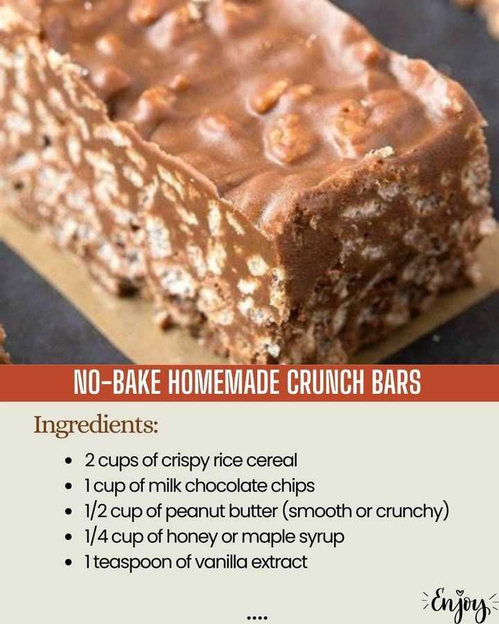 No-Bake Homemade Crunch Bars