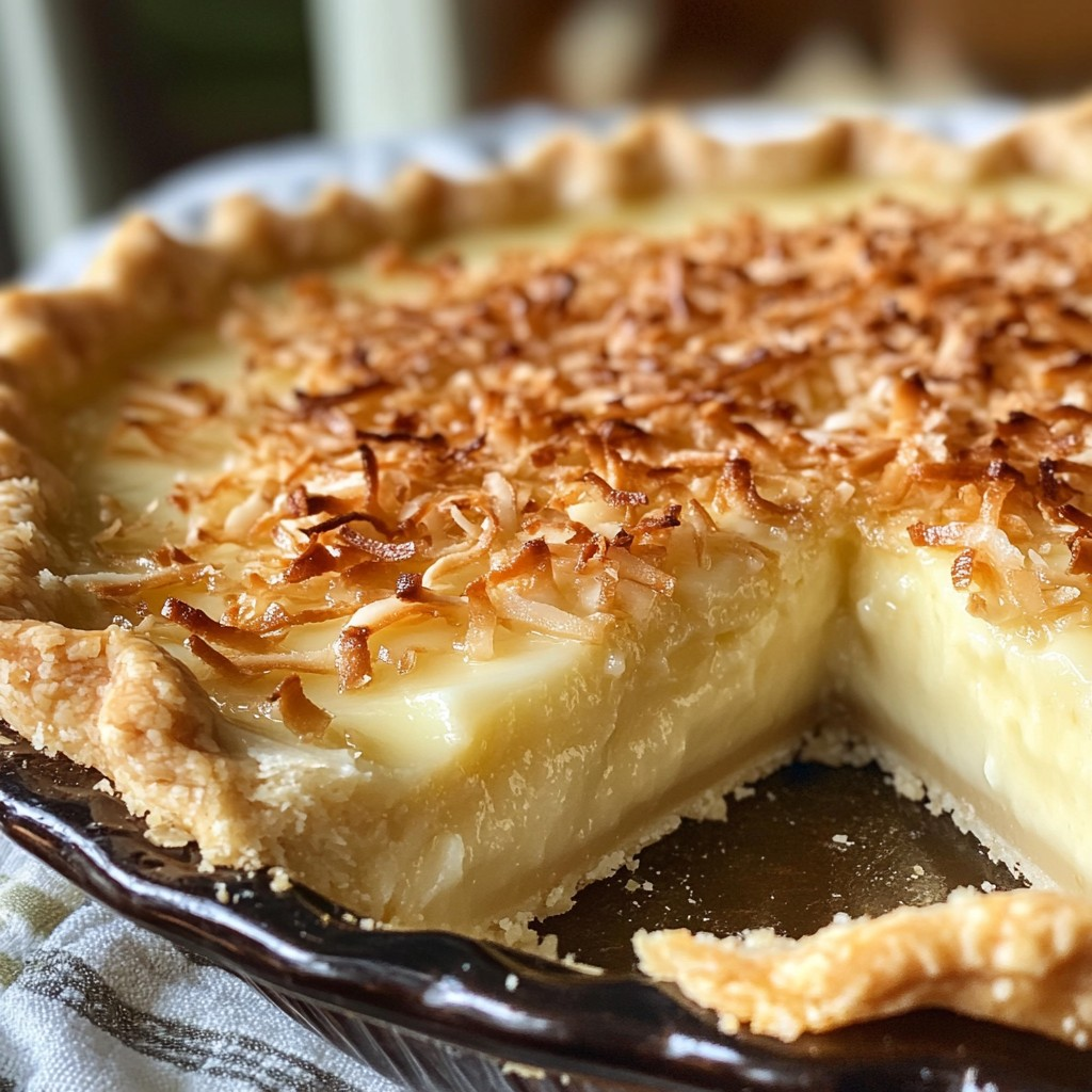 Coconut Magic Custard Pie 