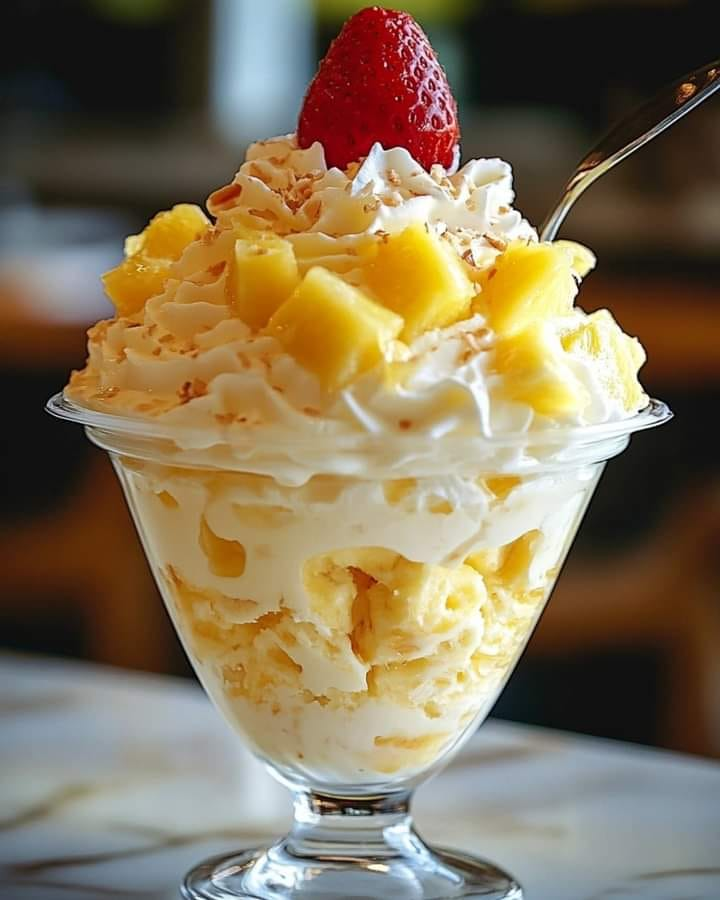 Tropical Dessert: Hawaiian Pineapple Coconut Fluff 