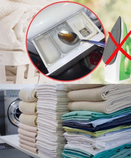 INCREDIBLE WHITE CLOTHES WITHOUT IRONING, THE SECRET IS TO PUT 1 SPOON INTO THE WASHING MACHINE