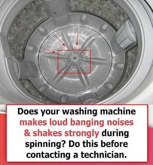 Washing machine makes loud banging noises and shakes strongly during spin time: Do this before contacting technician