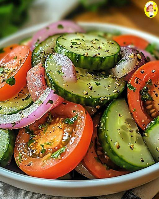 Marinated CucumberTomatoand Onion Salad